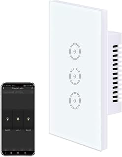 Jinvoo 3 Gang Smart WiFi Glass Panel Light Switch No Neutral Wire Required - Image 1