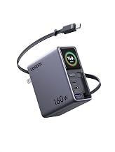 UGREEN Nexode Pro 160W Charger with Retractable Cable, Smart Display & APP Control, 4-Port GaN Fast USB C Wall Block, Type-C Charging Compatible for MacBook Pro/Air, iPhone 17/16 Series, iPad, Galaxy - Image 1