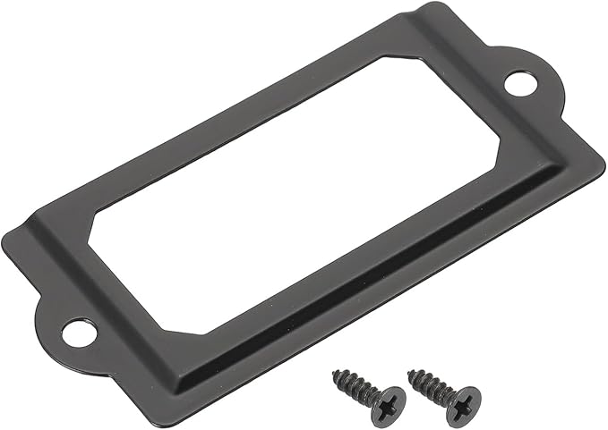 uxcell Metal Label Holders, 70x33mm 40pcs File Name Card Tag Label Holder Frame for Office Library Drawer Cabinet Shelves, Black