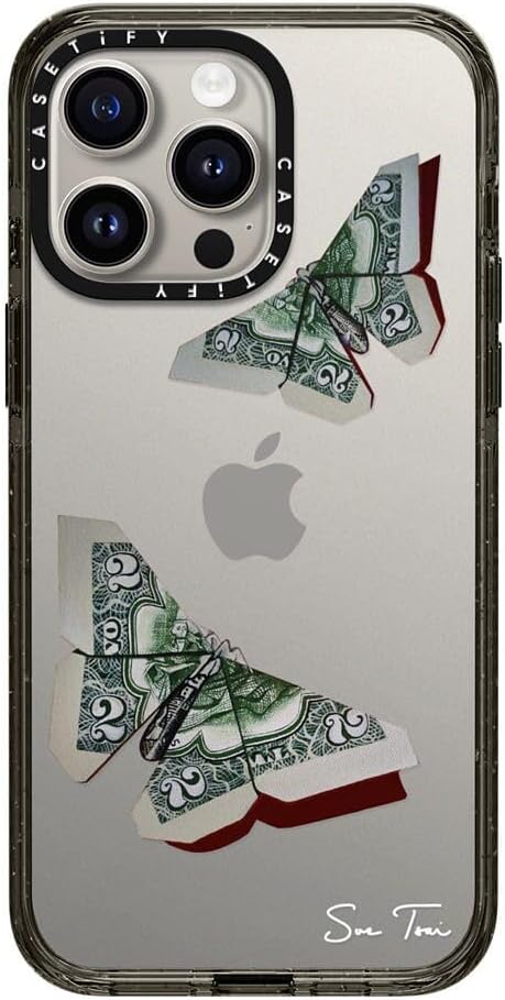 CASETiFY Impact iPhone 15 Pro Max Case [4X Military Grade Drop Tested / 8.2ft Drop Protection] - MONEYFLY iPhone CASE by SUE TSAI - Clear Black