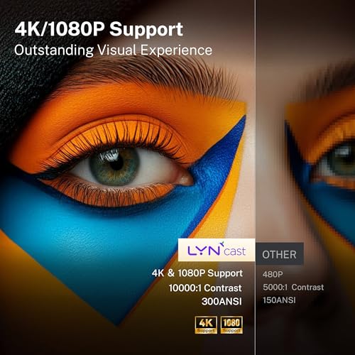 [2026 Upgraded] Mini Projector 4K Supported, Built-in App, Android TV OS X1