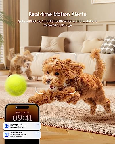faroro 2K Pet Camera with Treat Dispenser, 5G WiFi Dog Camera with Speaker, Phone App, 2-Way Audio, Night Vision, Motion Alerts for Treat Tossing and Monitoring Your Pet Remotely