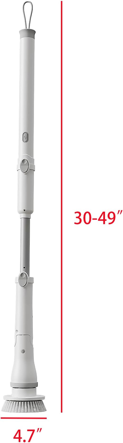 FixtureDisplays® 30-49" Adjustable Electric Spin Scrubber, Cordless Cleaning Brush with Extendable Arm 6 Replaceable Cleaning Heads, Power Shower Scrubber for Bathroom, Tub, Tile, Floor 15757-NPF