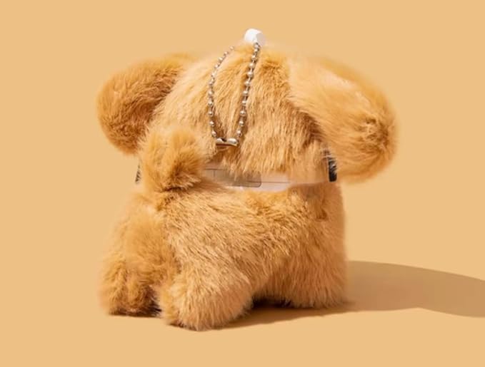 SGVAHY Furry Case for Airpods 3 Funny Cute 3D Cartoon Plush Design Puppy with Glasses Soft Warm Fluffy Cover with Keychain Kawaii Anti-Fall Protective Case Women Girls