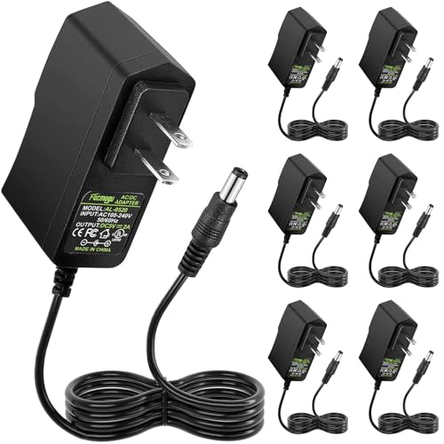 Facmogu DC 5V 2A Power Supply Adapter, Wall Plug Power Converter (6 Pack)
