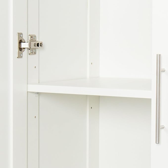 KEIKI 70.87" Tall Kitchen Pantry Storage Cabinet with 2 Door and Shelves, Freestanding Wood Hutch Food Pantries Cupboard for Coffee Bar, Dining Room, Living Room, White