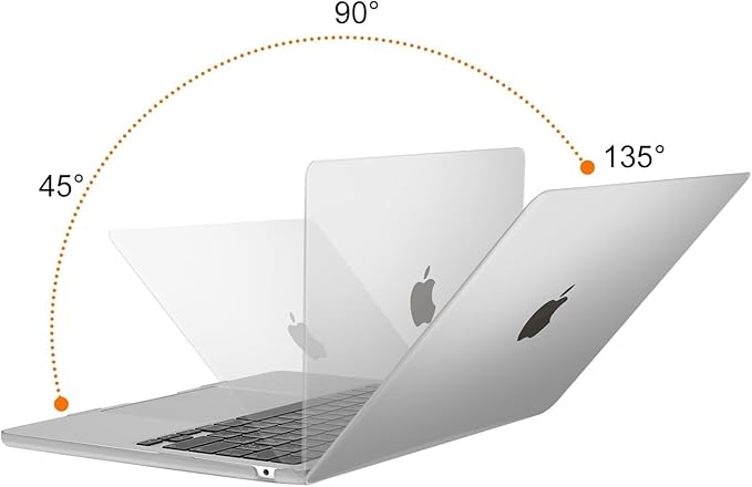 MOSISO Webcam Cover Slide 2 Pack&Compatible with MacBook Air 13 inch Case 2024 2023 2022 M3 A3113 M2 A2681, Protective Plastic Hard Shell Cover Compatible with MacBook Air 13.6 inch Case, Frost