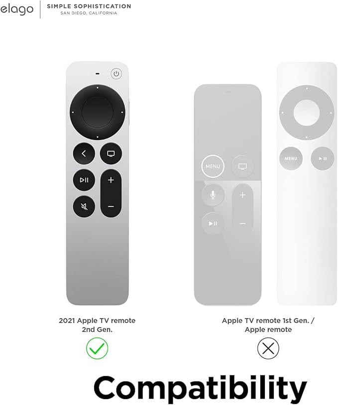 elago R5 Locator Case Compatible with 2022 Apple TV 4K Siri Remote 3rd Gen, 2021 2nd Gen and AirTag - Full Access to All Functions [Black]