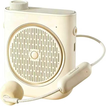 Portable Voice Amplifier,Voice Amplifier with Wireless Microphone Headset, Voice Amplifier Wireless Microphone for Teachers, Classroom, Speech, Tour Guide (White)