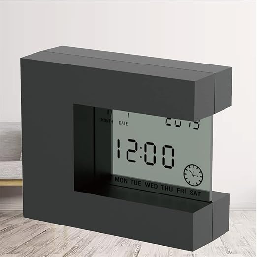 Alarm Clock Digital for Home Office Desk Table Watch LCD Clock with Calendar Date Countdown Timer Thermometer