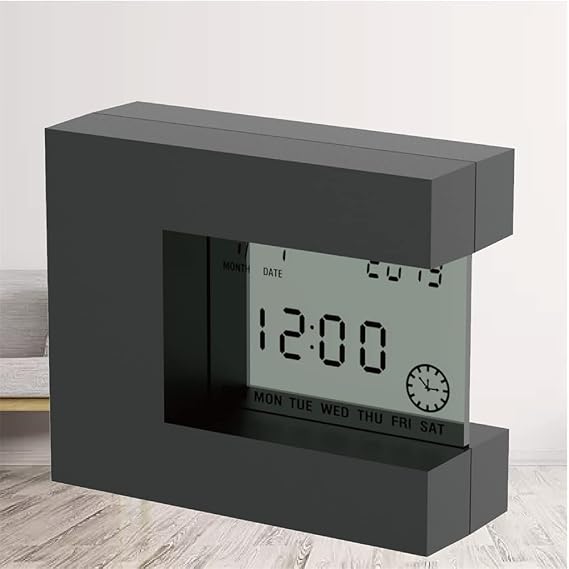 Alarm Clock Digital for Home Office Desk Table Watch LCD Clock with Calendar Date Countdown Timer Thermometer