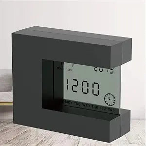Alarm Clock Digital for Home Office Desk Table Watch LCD Clock with Calendar Date Countdown Timer Thermometer
