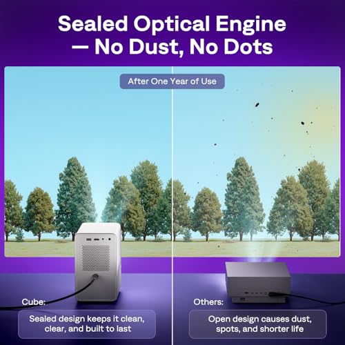 Aurzen Roku TV D1R Cube Smart Outdoor Projector with WiFi and Bluetooth