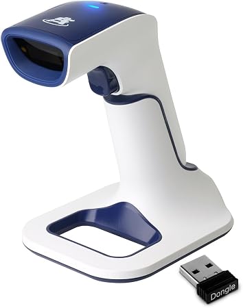 ScanAvenger Wireless Portable 1D with Stand Bluetooth Barcode Scanner: Hand Scanner 3-in-1, Cordless, Rechargeable Scan Gun for Inventory - USB Barcode Reader (1D Only with Next Gen Stand)