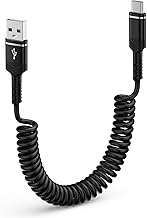 Samsung A15 Charger Cable 3FT for Car, Short Android Auto Coiled USB A to C - Image 1