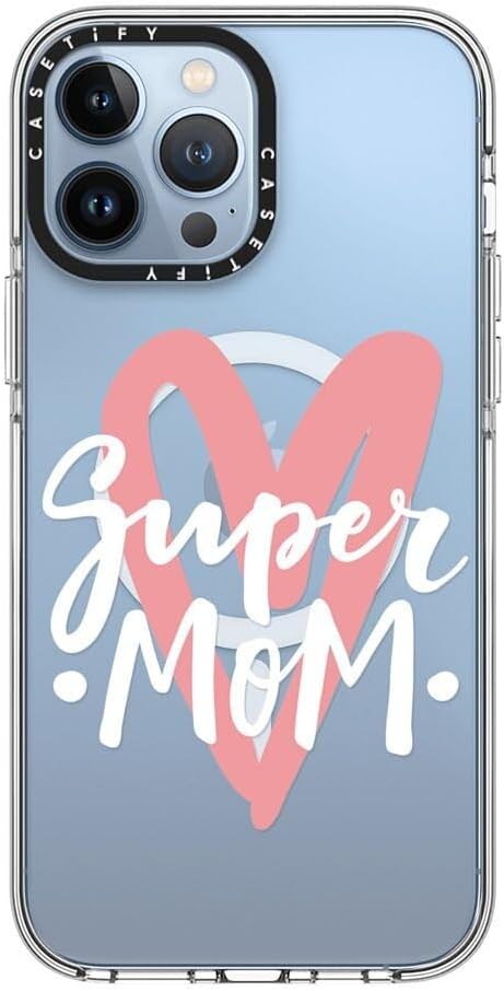 CASETiFY Clear iPhone 13 Pro Max Case [Not Yellowing / 6.6 ft. 3X Military Grade Drop Protection/Compatible with Magsafe] - Super mom. Mother's Day - Clear