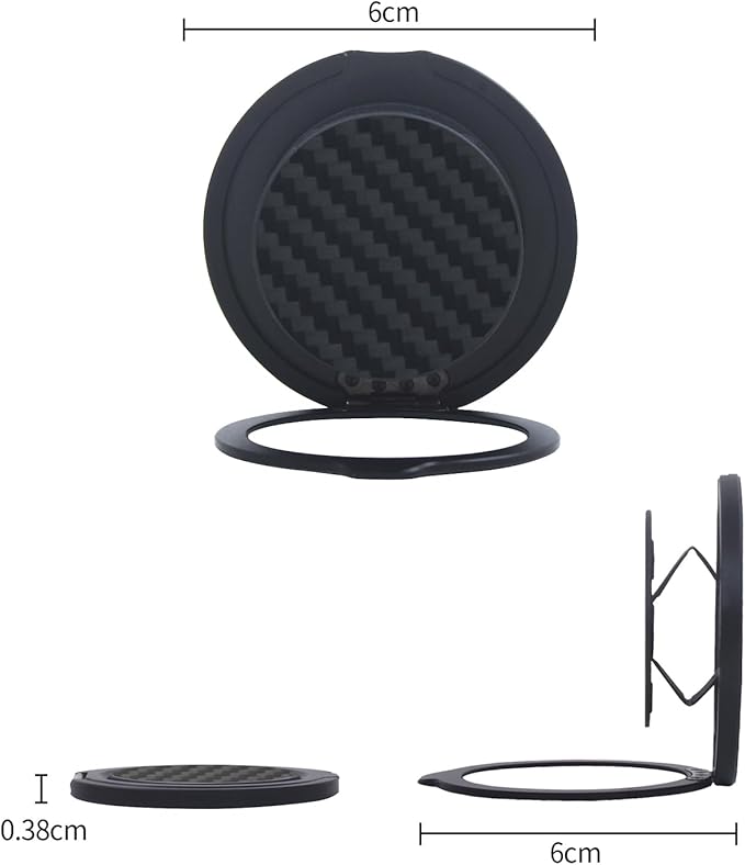 Cell Phone Ring Holder, Phone Grip, Magnetic Phone Ring Stand，Ultra Thin Phone Kickstand with Finger Loop Strap, Phone Ring Holder for Mag-Safe iPhone 16/15/14/13/12 Series (Carbon Fiber)