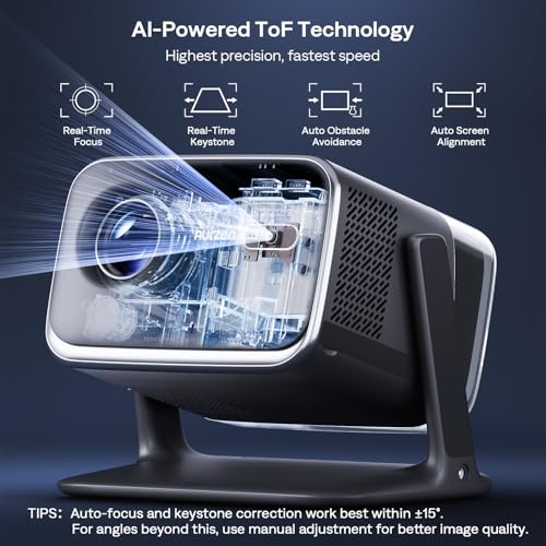 Aurzen BOOM mini Google TV Outdoor Smart Projector with 20W Dolby Audio