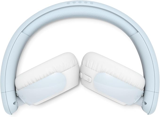 Philips K4200 Lightweight On-Ear Wireless Kids Headphones - Built-in Mic, LED Lights, Safe Volume Limited, Audio Sharing, Foldable & Durable, Blue