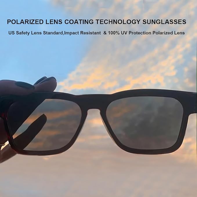OhO Smart Glasses,Polarized Sunglasses with Bluetooth Speaker,Athletic/Outdoor UV Protection and Voice Control,Unisex(Mirror Blue Lens)