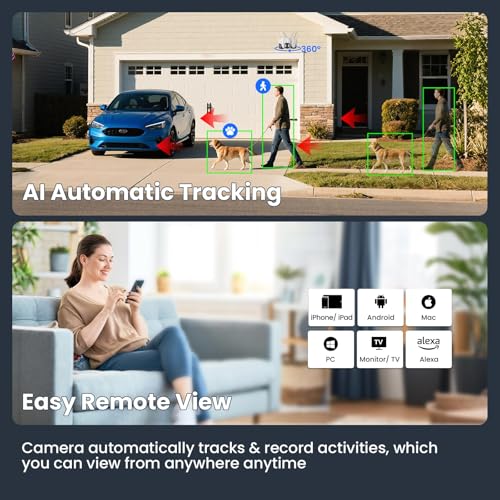 xmartO 10X Zoom Dual Lens PTZ Home Security Camera
