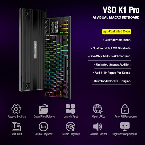 VSD K1 Pro 87‑Key Macro Mechanical Keyboard with Integrated Streaming Deck