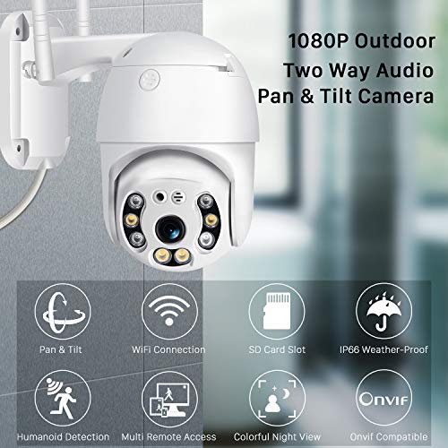 Pan Tilt Outdoor Security Camera, 1080P Home WiFi IP | Home Security C - Image 3