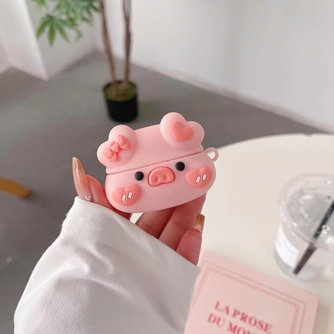 Compatible with Airpods Pro 2nd Generation Case 2022, Cute AirPods Pro 2 Case Cartoon, Kawaii Soft Silicone Protective Cover for New Airpods Pro2 for Men Women (Pink Pig1)
