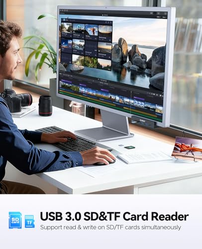 ORICO 5-Port Aluminum Clamp USB3.2 Hub, 10Gbps USB Splitter for Desk