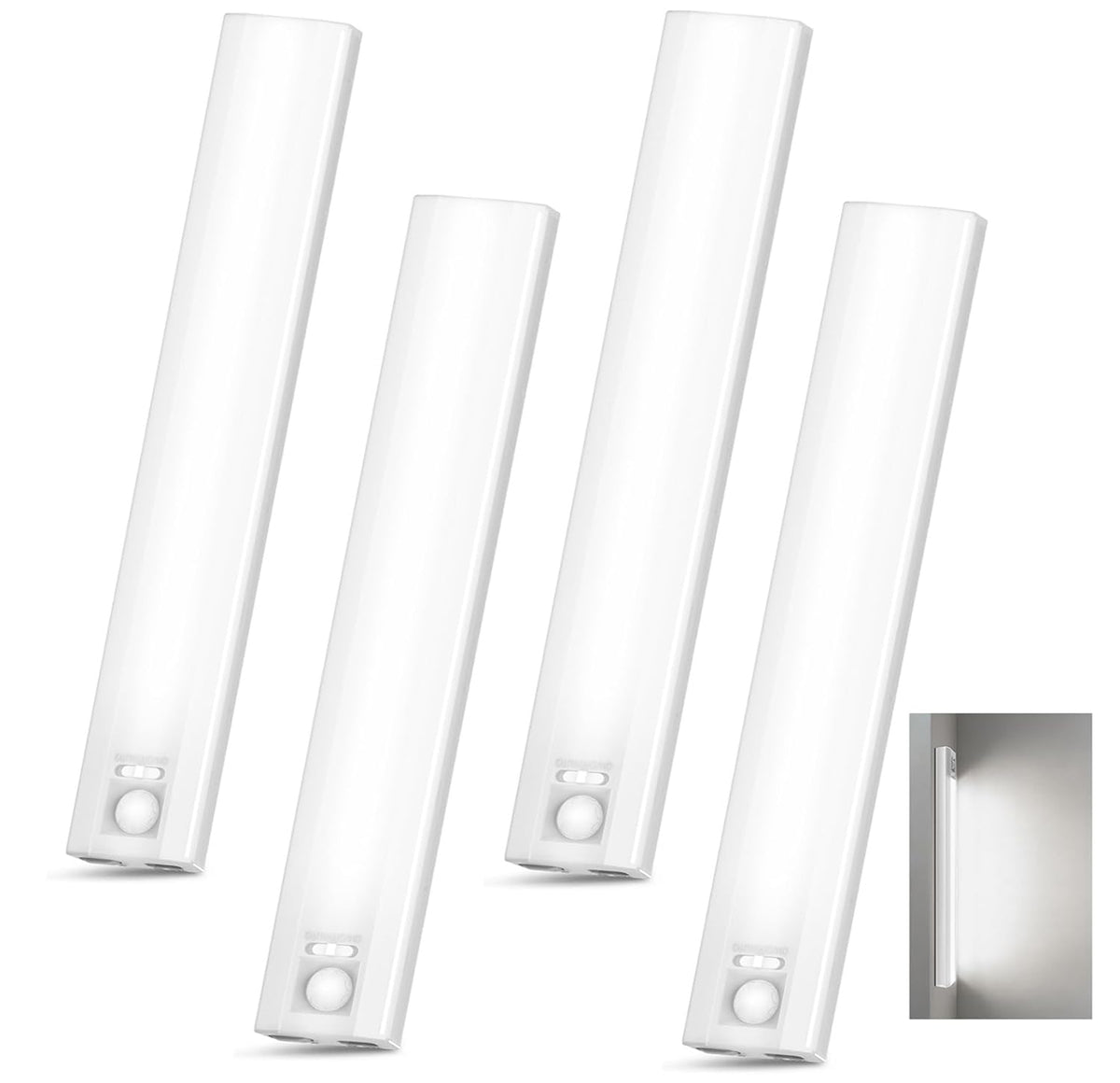 4-Pack 10 Inch Wireless Under Cabinet Lighting, 6500 | Ambient Smart L - Image 1