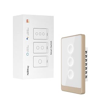 Smart Wall Light Switch, 2.4GHz 3 Gang WiFi Touch Switches, Neutral Wire Required, 3 Way Muti Remote Control Smart Life/Tuya App, Compatible with Alexa, Google Home, White, 2026