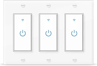 WiF Smart Light Switch 3 Gang Compatible with Alexa and Google Home Neutral Wire Required, APP Control and Timer Schedule, UL Certified,Single Pole