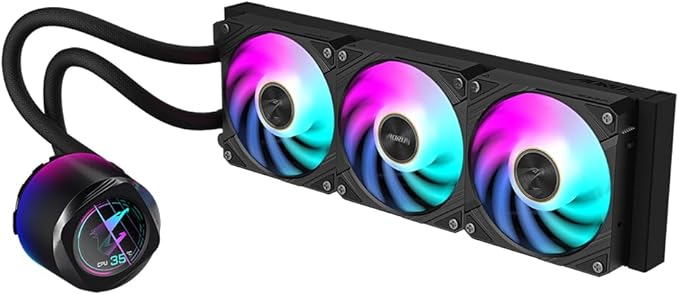 GIGABYTE AORUS WATERFORCE X II 360 LCD display AIO liquid cooler, Intel 2066, 2011,1366,115x,1700, AMD TR4, AM5, AM4, sTRX4