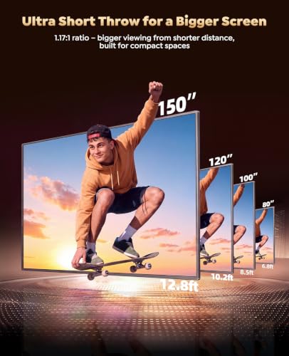 Smart 4K Support Projector [Google TV 14.0 & 360° Stand] with WiFi 6, Bluetooth 5.4, HDR10, 30W Hi-Fi, AI Auto Focus, Outdoor Portable Short Throw Movie Projector for Home Theater Bedroom Ceiling