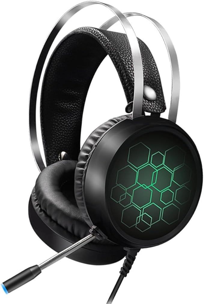 Zerodeko Gaming Wired Headset with Mic USB 7.1 Surround Sound Over-Ear Headphones RGB Light for Computer Gamers, Comfortable Headphone for Gaming and Online Streaming