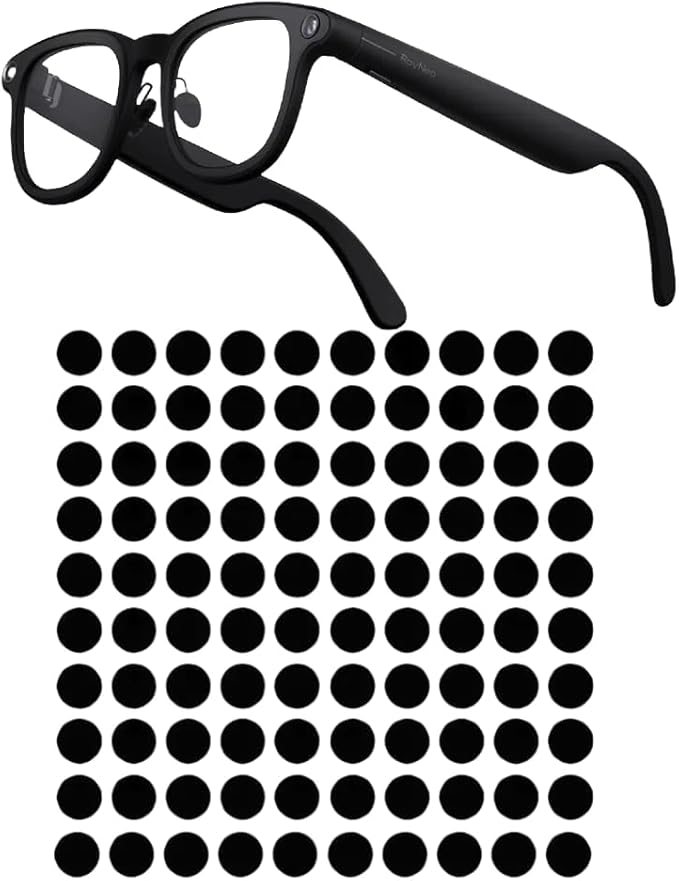 100pcs LED Light Blocking Stickers for Ray-Ban Meta Wayfarer/Skyler/Headliner Accessories and RayNeo V3, Blackout Stickers Light Dimming Sticker for Smart Glasses (for RayNeo V3)