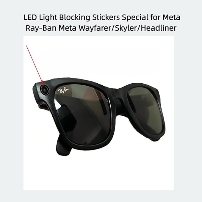 100pcs LED Light Blocking Stickers for Ray-Ban Meta Wayfarer/Skyler/Headliner Accessories and RayNeo V3, Blackout Stickers Light Dimming Sticker for Smart Glasses (for Ray-Ban Meta)