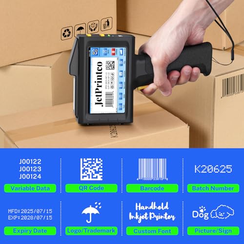 0.5 Inch Print Height Intelligent JC01 Handheld Inkjet Printer (Black)
