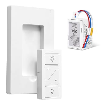 Wireless Dimmer Switch, Remote Light Switch and Receiver kit, Compatible with Alexa Voice Control, Smart Wall Switch Lighting Fixture for Ceiling Lights Pendant Lamps, Support 2.4G&5G