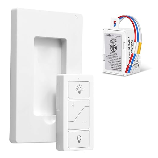 Wireless Dimmer Switch, Remote Light Switch and Receiver kit, Compatible with Alexa Voice Control, Smart Wall Switch Lighting Fixture for Ceiling Lights Pendant Lamps, Support 2.4G&5G