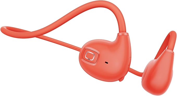 Ear Headphones Wireless Bluetooth, Air Conduction Headset Wireless Earbuds, Sports Headphones with HD Stereo Sound, Secure Fit Earhooks, 24H Playtime, Calling for Gym(Orange)