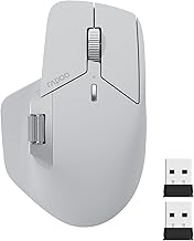 Rapoo MT760 Multi-Device Wireless Mouse, Bluetooth 5.0 and 2.4G Multi-Mode Connection, Up to 4 Devices, 11 Programmable Buttons, 4K DPI, 90 Days Battery Life, PC, Light Grey - Image 1