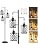 68" Industrial Tree Floor Lamp, Dimmable Farmhouse Tall Standing Lamp with Quatrefoil Cutout Shades & Rotary Dimmer Knob, Corner Light for Living Room Bedroom, 3 x800LM Bulbs Included-Black