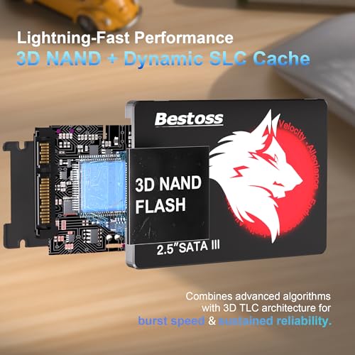 Bestoss 128GB SSD - 2.5" SATA III 6Gb/s Internal Solid Drive, Up to 550MB/s