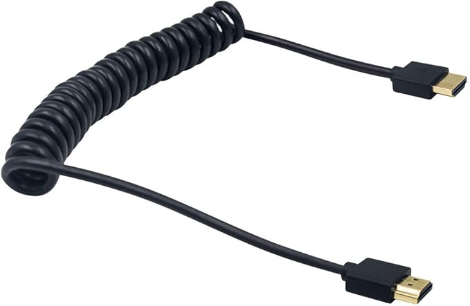 Duttek Coiled HDMI Cable, Extreme Thin 4K HDMI to HDMI Cable, for 3D and 4K Ultra HD TV Stick HDMI 2.0 Cord Extension Converter(Male to Male) (1.2M/4FT)