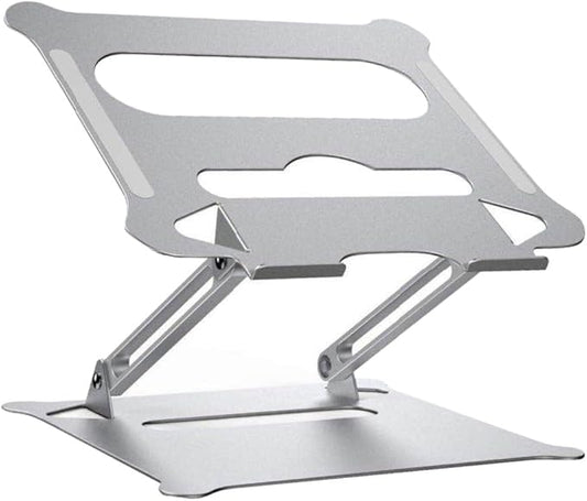 Zerodeko Aluminum Alloy Adjustable Foldable Laptop Computer Stand Portable Notebook PC Holder for Office and Travel Use Silver