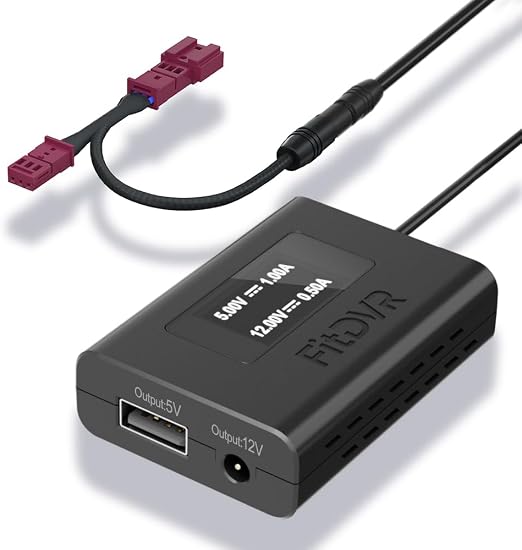 Power Adapter (3-Pin) for Ford and Lincoln, Connects to Rain Sensor, LED Display USB Power Source, Easy to Install, 5V 12V Output, for Dash Cam, Radar,D3-042