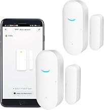 2 Pack WiFi Door Window Sensor Detector: Wireless Security Alarm Door Sensor, Tuya Door Open Contact Sensor, Compatible with Alexa,Google Home,Siri, Smart Door Sensors for Home Business Security