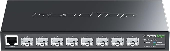 8-Port 10G SFP+ Switch, Layer 3 Managed, Enterprise Network Fiber Switch