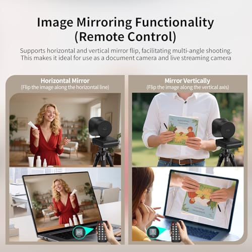 TOALLIN 4K Webcam with Ring Light, Remote Control, PDAF Autofocus